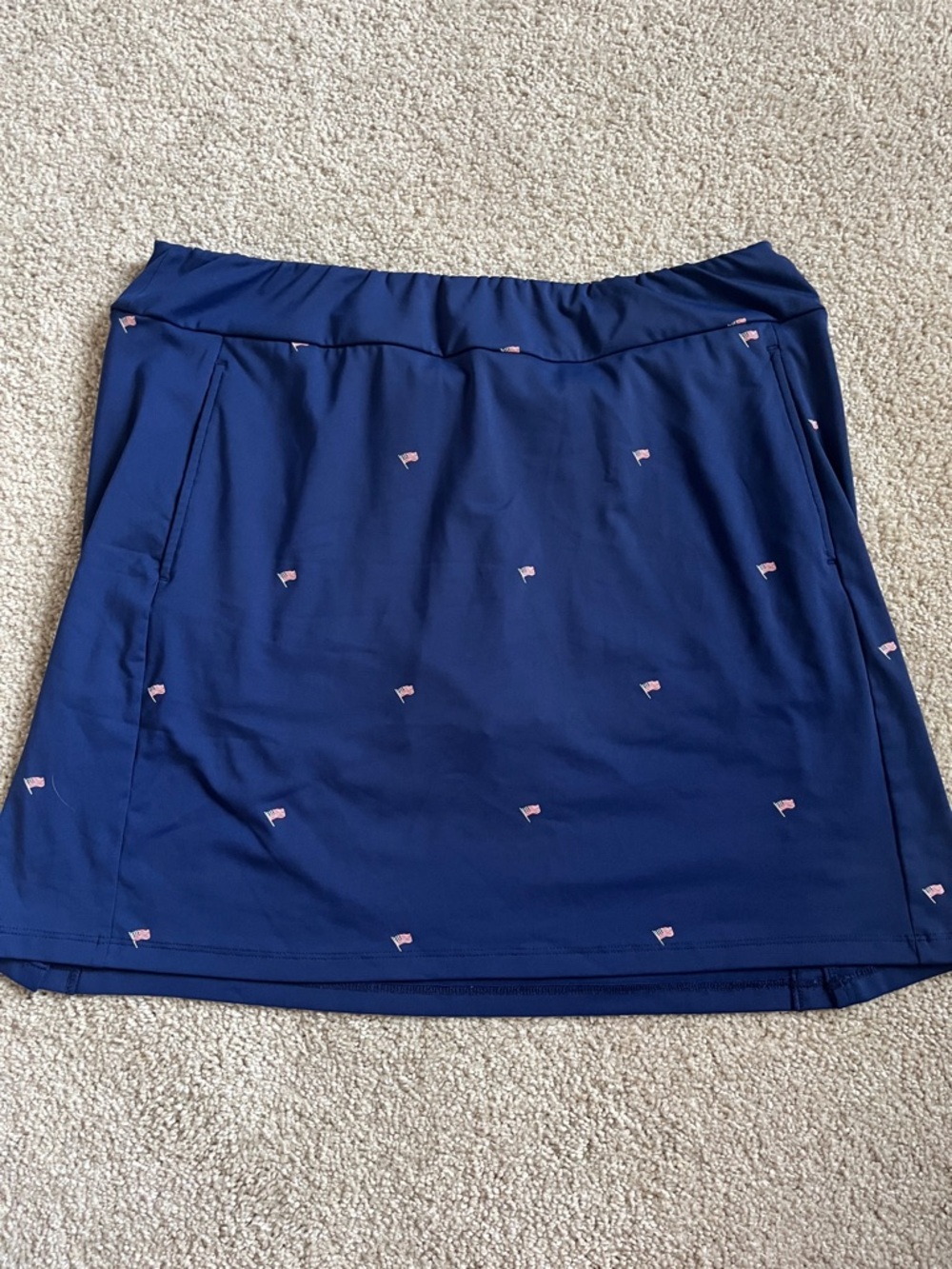 San Soleil | Navy Women's Golf Skort with American Flag Embroidery